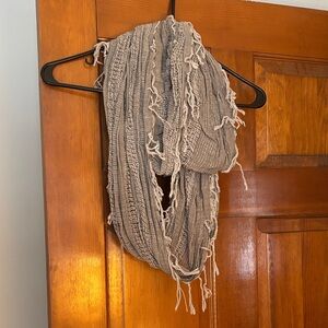 Fringed Gray Scarf